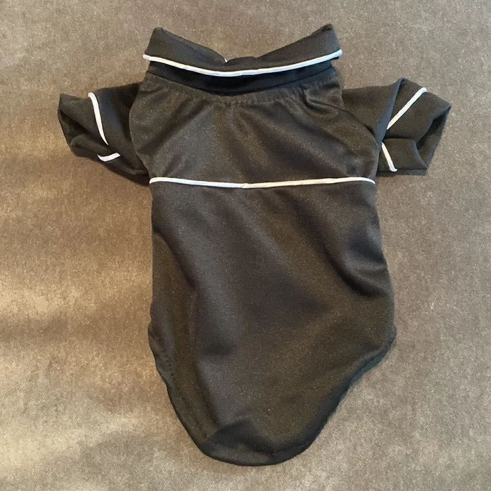 Dog Shirt Black with Collar & White Accents Size S NEW